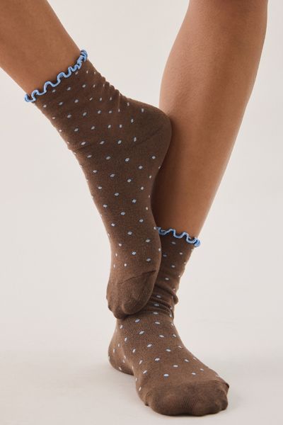 Out From Under Lettuce-Edge Polka Dot Socks