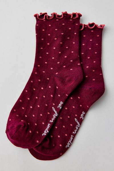 Lettuce-Edge Polka Dot Socks