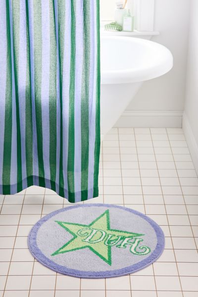 Urban Outfitters Duh Star Round Plush Tufted Bath Mat In Blue/green At  In Purple