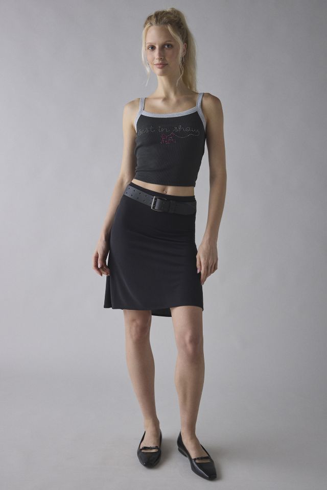 Diamanté Graphic Ribbed Knit Cropped Cami #2
