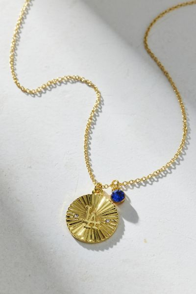 Urban Outfitters Los Angeles Dodgers Spiral Charm Necklace In Gold, Women's At