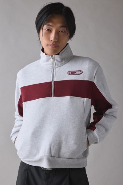Standard Cloth Jump Shot Quarter-zip Sweatshirt In Grey, Men's At Urban Outfitters In Gray