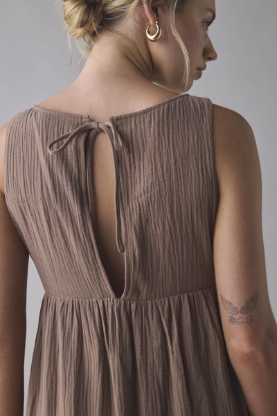 Daisy Street Cotton Tie-Back Tiered Maxi Dress