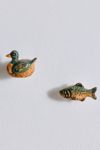 Mallard & Trout Shaped Ceramic Knob/Wall Hook Set