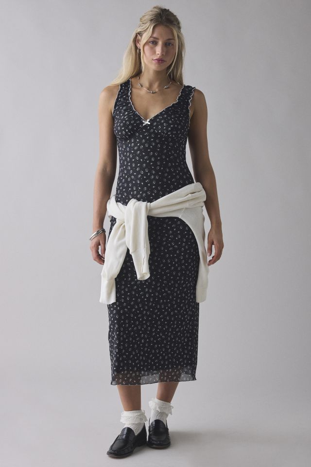 Daisy Street Ditsy Floral V-Neck Slip Midi Dress #3