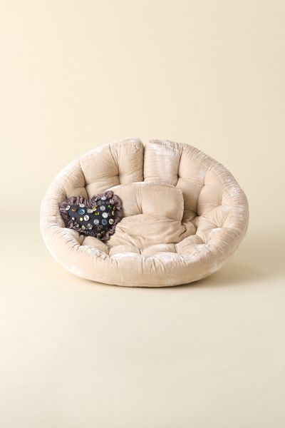 Juno Velvet Convertible Lounge Chair & Floor Cushion