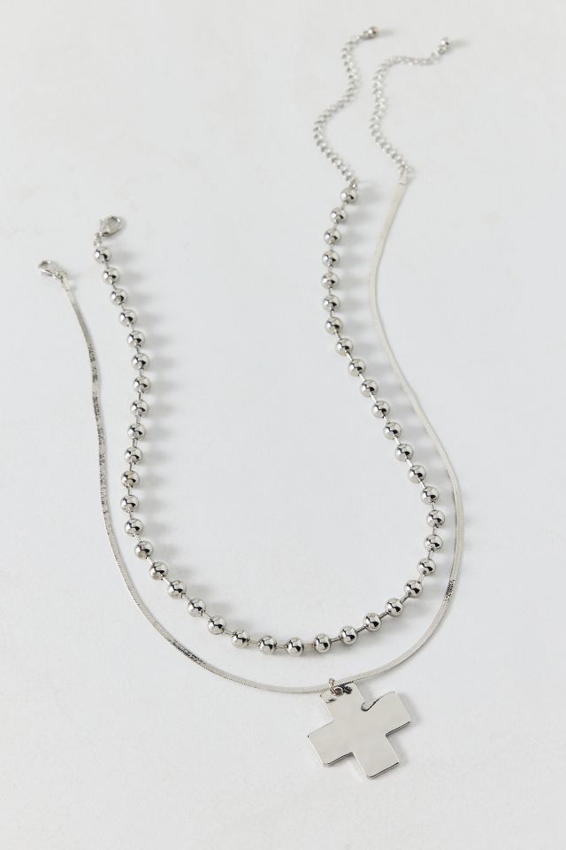 Vic Cross Charm Layering Necklace Set #2