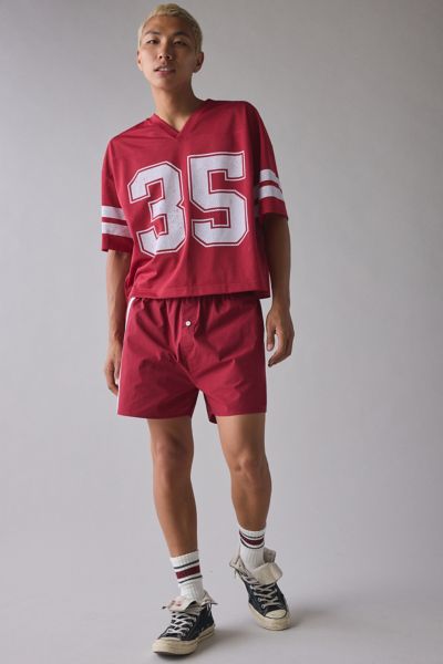 Urban Outfitters Good Game Football Jersey Tee In Ruby, Men's At  In Red