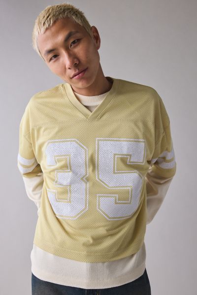Urban Outfitters Good Game Football Jersey Tee In Pale Yellow, Men's At  In Yellow