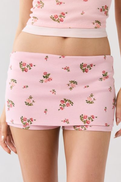 Out From Under Bec Lace Trim Low-Rise Micro Mini Skort