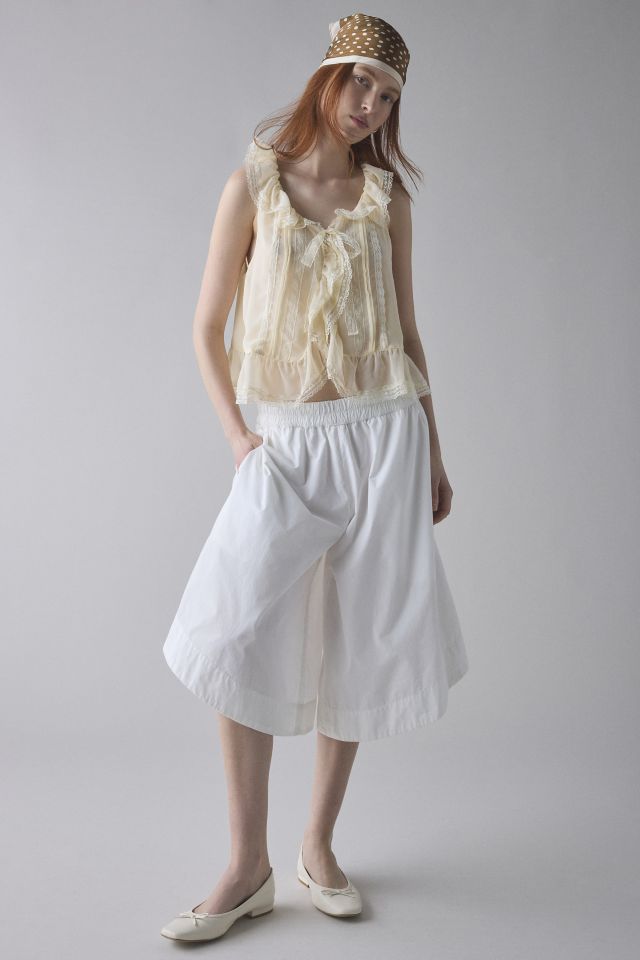 Kimchi Blue Cassie Cascading Ruffle Lace Trim Sleeveless Blouse #2