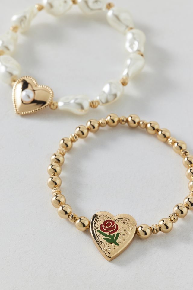 Belladona Pearl & Gold Beaded Bracelet Set #2