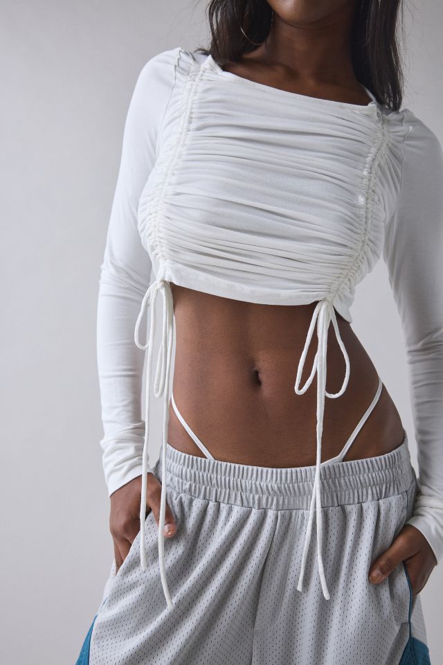 1st Position By Tinashe UO Exclusive Keep Up Ruched Adjustable Tie Long Sleeve Top #1