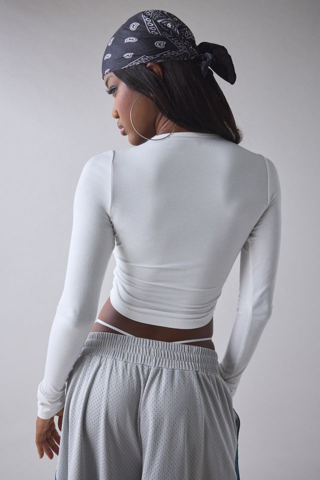 1st Position By Tinashe UO Exclusive Keep Up Ruched Adjustable Tie Long Sleeve Top #2