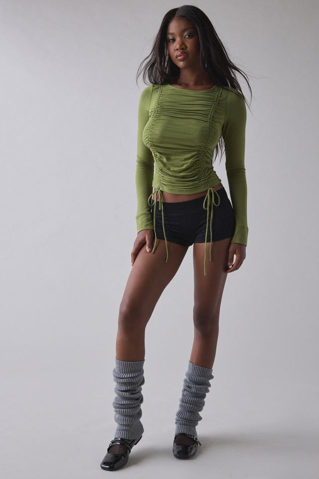 1st Position By Tinashe UO Exclusive Keep Up Ruched Adjustable Tie Long Sleeve Top #1