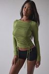 1st Position By Tinashe UO Exclusive Keep Up Ruched Adjustable Tie Long Sleeve Top