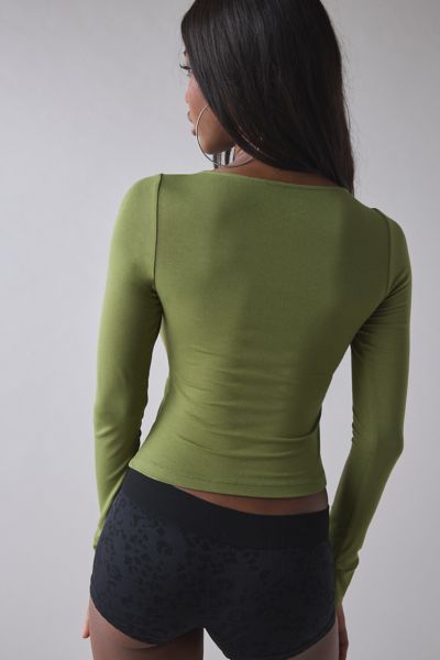 1st Position By Tinashe UO Exclusive Keep Up Ruched Adjustable Tie Long Sleeve Top