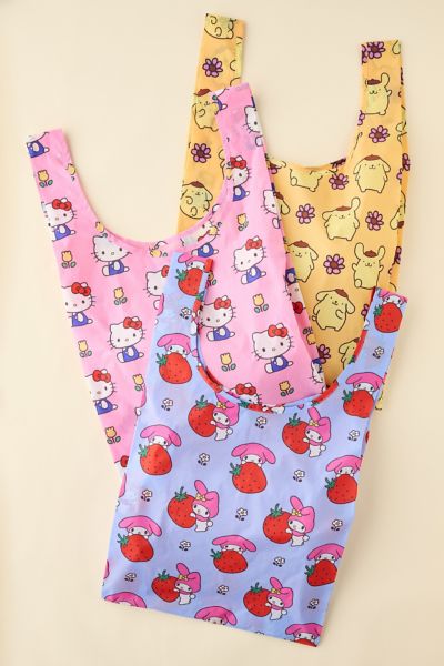 BAGGU X Hello Kitty And Friends Standard Printed Reusable Tote Bag - Set Of 3