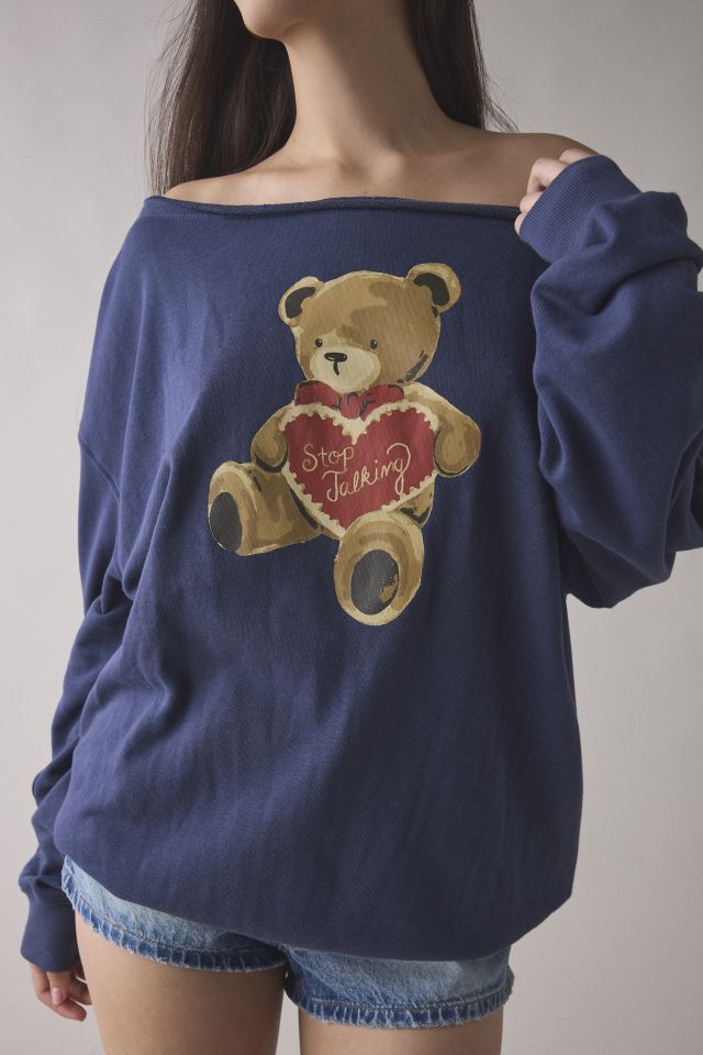 BDG Jessa Graphic Off-The-Shoulder Pullover #3