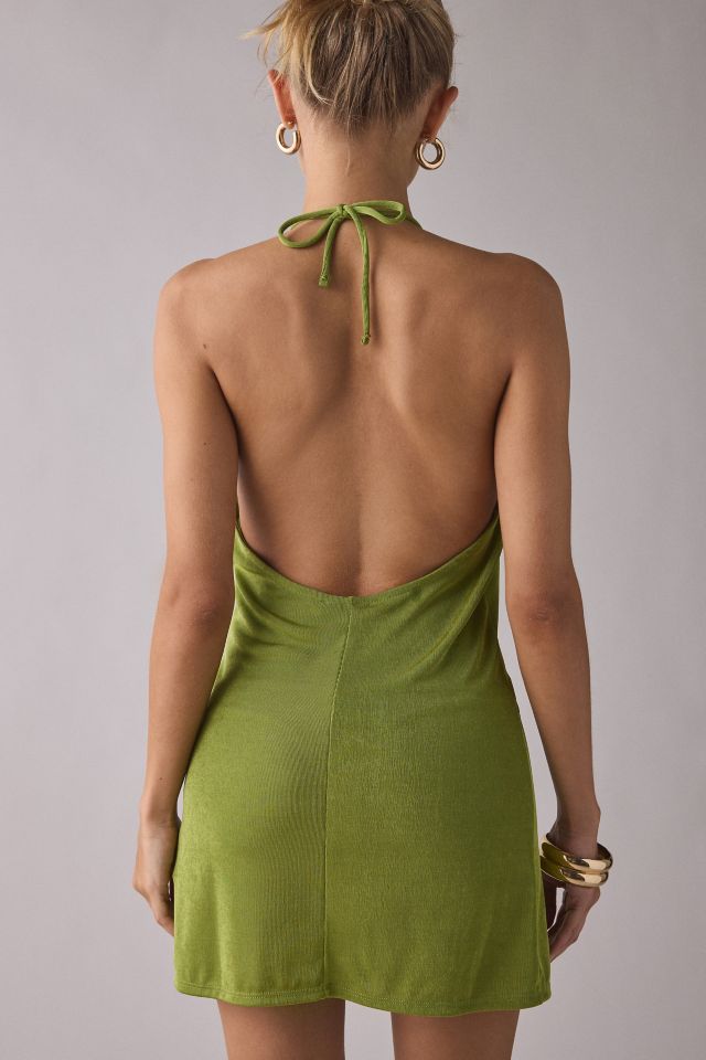 UO Echo Slinky High-Neck Halter Mini Dress #2