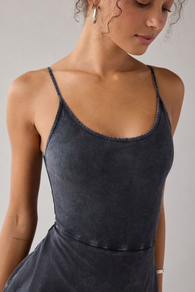UO Kenny Knit Fit-And-Flare Romper Dress #1