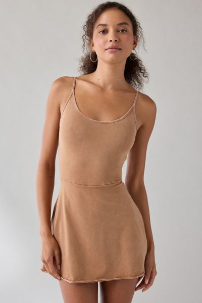 UO Kenny Knit Fit-And-Flare Romper Dress