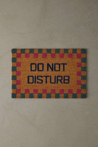 Urban Outfitters Do Not Disturb Checkerboard Coir Doormat At