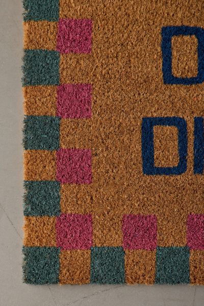 Do Not Disturb Checkerboard Coir Doormat