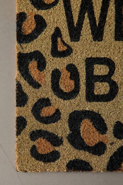 Welcome Leopard Print Coir Doormat