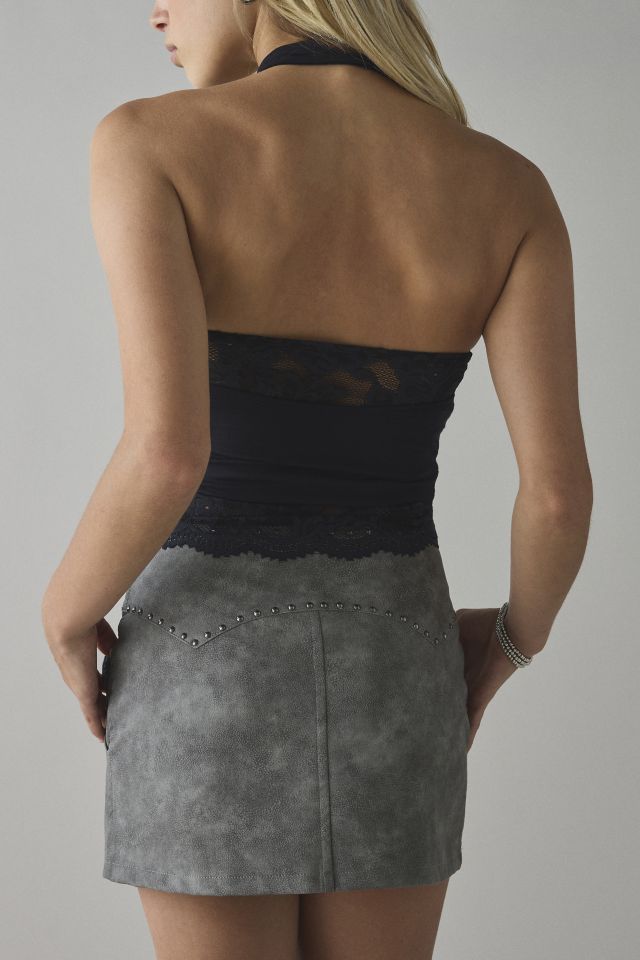 Kimchi Blue Carla Layered Lace Twofer Cowl Neck Halter Top #2