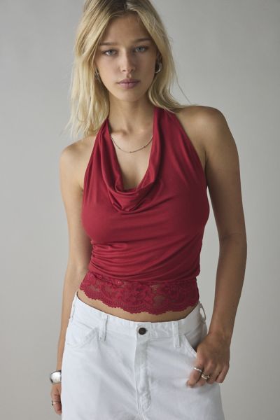 Haut cache-cœur à encolure dégagée en dentelle superposée Carla Kimchi Blue