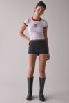 BDG Too Perfect Beret Cat Graphic Ringer Baby Tee