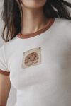 BDG Too Perfect Toast Cat Graphic Ringer Baby Tee