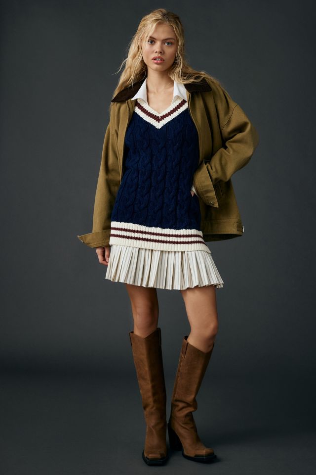 En Saison Knox Mixed Media Sweater Mini Dress #1
