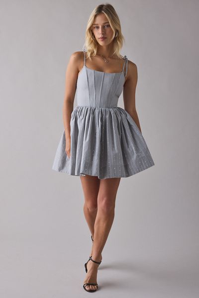 Glamorous Charcoal Marled Knit Off-The-Shoulder Sweater Mini Dress