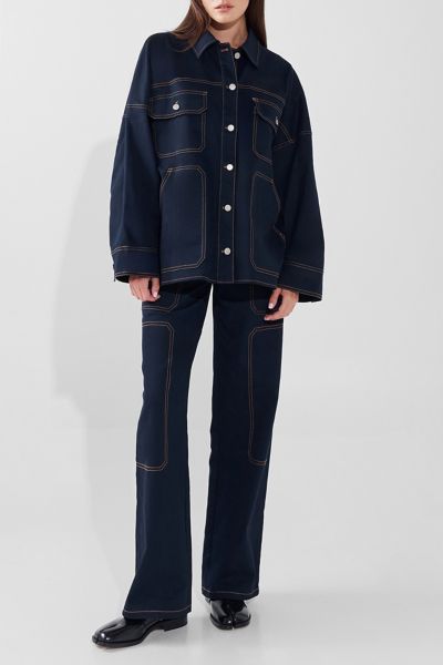 By.dyln By. Dyln Cooper Oversized Denim Jacket In Denim, Women's At Urban Outfitters In Blue
