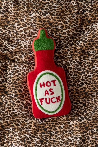 Urban Outfitters Hot Sauce Bottle Shaped Tufted Throw Pillow In Red At  In Multi