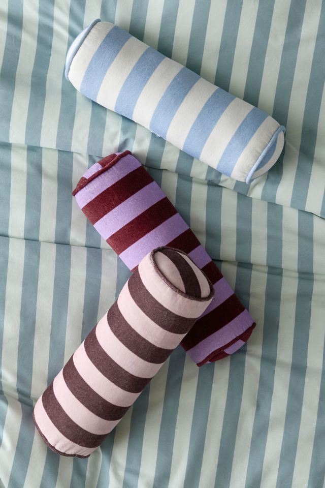 Awning Striped Round Bolster Pillow