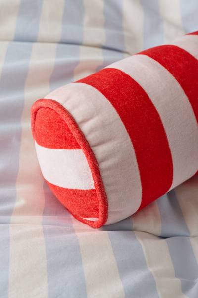 Awning Striped Round Bolster Pillow