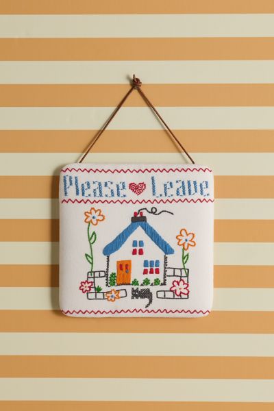 Urban Outfitters Needlepoint Embroidered Wall Hanging In White At  In Multi