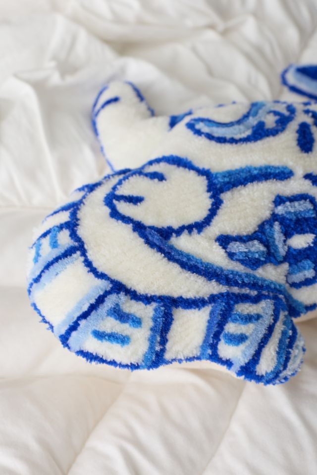 Delft Cat Shaped Tufted Throw Pillow #1