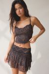 UO Ashley Lace Trim Mesh Cropped Cami