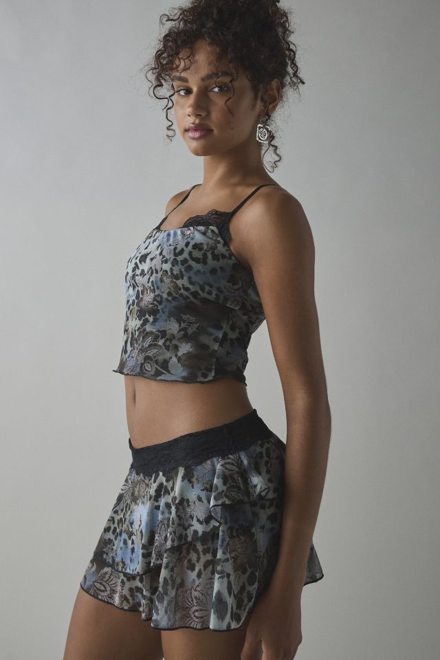 UO Ashley Lace Trim Mesh Micro Mini Skirt #2