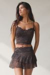 UO Ashley Lace Trim Mesh Micro Mini Skirt