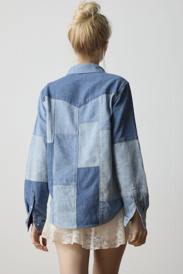 Levi's® Iconic Western Yoke Patchwork Denim Snap-Front Shirt #3