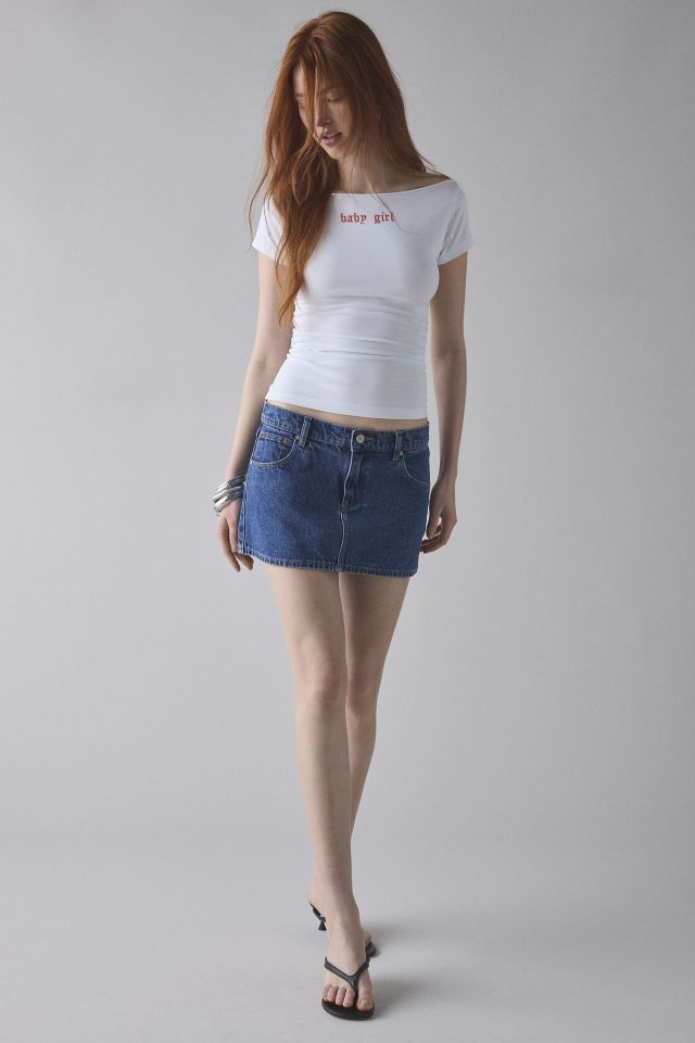 Y2K Graphic Off-The-Shoulder Slim Tee #3