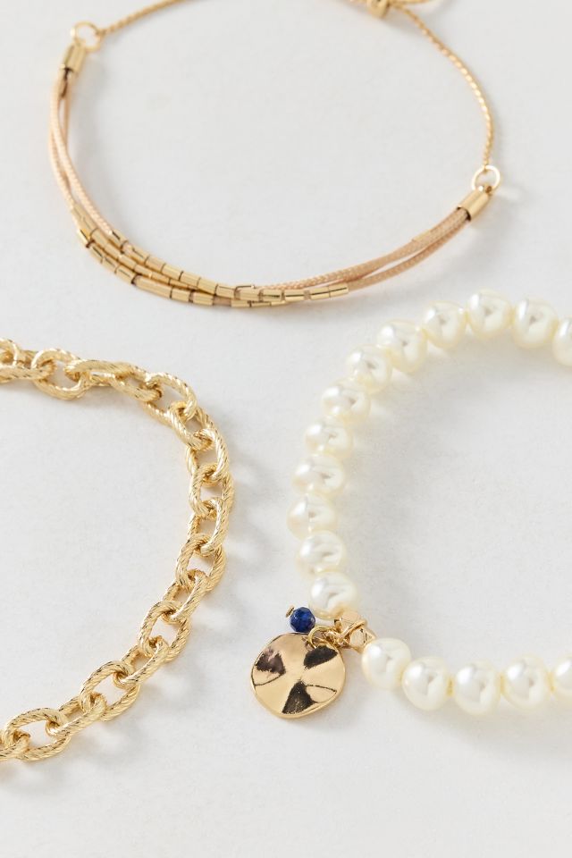 Coral Chain & Pearl Anklet Set #1