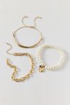 Coral Chain & Pearl Anklet Set