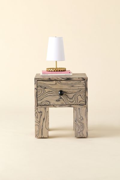 Urban Outfitters Parker Storage Nightstand In Black/white At  In Brown