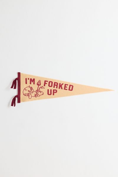 Urban Outfitters Game Day I'm Forked Up College Pennant Flag Wall Hanging In Arizona State At